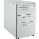 Schäfer Shop Genius sokkel 1336, met ronde handgreep, B 435 x H 717 mm, lichtgrijs/lichtgrijs/lichtgrijs