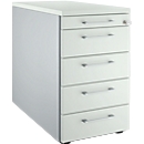 Schäfer Shop Genius Standcontainer 13333, mit Griff eckig, B 435 x H 717 mm, weißalu/lichtgrau/lichtgrau