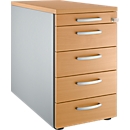 Schäfer Shop Genius Standcontainer 13333, mit Griff rund, B 435 x H 717 mm, Buche-Dekor/weißalu
