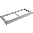 Schäfer Shop Genius steel base TETRIS WOOD, for shelves/cabinets W 800 mm, white aluminum