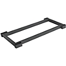 Schäfer Shop Genius Steel plinth TETRIS WOOD, recessed, for shelves/cabinets W 800 mm, graphite grey