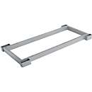 Schäfer Shop Genius Steel plinth TETRIS WOOD, recessed, for shelves/cabinets W 800 mm, white aluminium