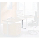 Schäfer Shop Genius table base, shortened, made of steel, suitable for table system MODENA FLEX (C-foot/T-foot frame), white aluminum