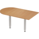 Schäfer Shop Genius Table d'extension PLANOVA ERGOSTYLE, forme arrondie, coloris hêtre/alu blanc 
