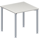 Schäfer Shop Genius Table de réunion MODENA FLEX, hauteur ajustable, en forme de carré, 4 pieds avec tubes ronds, l. 800 x P 800 mm, gris clair 