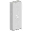 Schäfer Shop Genius TETRIS SOLID kleerkast, 5 ordnerhoogtes, 1 legbord, kledingstang, afsluitbaar, B 800 x D 412 x H 2143 mm, alu wit/wit