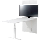 Schäfer Shop Genius Vergadertafel HV Basic, tweetraps elektr. in hoogte verstelbaar, zonder monitor,  B 1800, wit