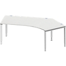 Schäfer Shop Genius Winkelschreibtisch MODENA FLEX 135°, Ansatz rechts, B 2165 mm, lichtgrau