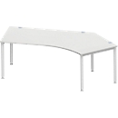 Schäfer Shop Genius Winkelschreibtisch MODENA FLEX 135°, Ansatz rechts, lichtgrau 