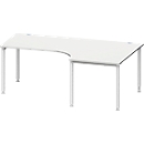 Schäfer Shop Genius Winkelschreibtisch MODENA FLEX 90°, Ansatz rechts, B 2000 mm, lichtgrau 