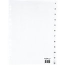SCHÄFER SHOP PP Ordner-Register, DIN A4-Vollformat, Zahlen 1-12, weiß