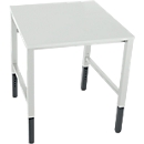 Schäfer Shop Pure Arbeitstisch AST31, manuell höhenverstellbar, Melaminplatte, 4-Fuß, bis 500 kg, B 750 x T 800 x H 800-1030 mm, lichtgrau/lichtgrau