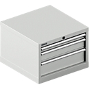 Schäfer Shop Pure Armoire à tiroirs 27-27 , 3 tiroirs, jusqu'à 75 kg, l. 564 x P 572 x H 400 mm, gris clair/gris clair