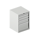 Schäfer Shop Pure Armoire à tiroirs  27-27, 5 tiroirs, jusqu'à 75 kg, L 564 x P 572 x H 800 mm, gris clair/gris clair