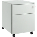 Schäfer Shop Pure Caisson mobile 36, corps en acier, façade en bois, roulettes verrouillables, L 435 x P 565 x H 567 mm, 1 tiroir, gris clair/gris clair