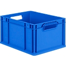 Schäfer Shop Pure Eurobox Serie Economy, Griffe offen, Kunststoff, B 400 x T 300 x H 220 mm, 20 l, blau