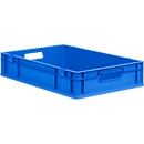 Schäfer Shop Pure Eurobox Serie Economy, Griffe offen, Kunststoff, B 600 x T 400 x H 120 mm, 23 l, blau