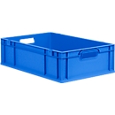 Schäfer Shop Pure Eurobox Serie Economy, Griffe offen, Kunststoff, B 600 x T 400 x H 170 mm, 34 l, blau