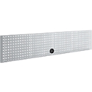 Schäfer Shop Pure geperforeerd paneel voor AST31 tafelblad, tot 150 kg, B 2000 x H 380 mm, staal, aluminium wit