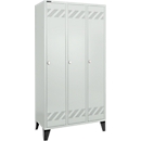 Schäfer Shop Pure Kledinglocker, 3 compartimenten, draaigrendelslot, lichtgrijs/lichtgrijs