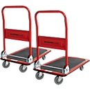 Schäfer Shop Pure platformwagen, inklapbare duwbeugel, antislipbekleding, zwenk- en bokwielen, tot 150 kg, L 725 x B 475 x H 835 mm, 2 st.