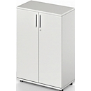 Schäfer Shop Pure Proplana hinged-door cupboard, 3 filing heights, 800 mm wide, lockable, light grey