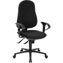 Schäfer Shop Pure siège de bureau Support CLEAN, avec accoudoirs, mécanisme synchrone, siège à disque intervertébral, revêtement  antibactérien, noir