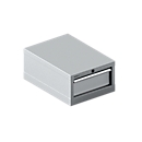 Schäfer Shop Pure SSI SCHÄFER armoire à tiroirs 18-27, 1 tiroir, jusqu'à 75 kg, L 411 x P 572 x H 250 mm, aluminium blanc / aluminium blanc