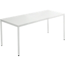 Schäfer Shop Pure Table en tube d'acier, rectangulaire, pied en tube carré, L 1400 x P 700 zéro x H 720 mm, gris clair/gris clair
