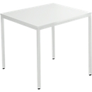 Schäfer Shop Pure Tafel van stalen buis, rechthoekig, voet van vierkante buis, B 1200 x D 700 zero x H 720 mm, lichtgrijs/lichtgrijs