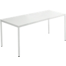 Schäfer Shop Pure Tafel van stalen buis, rechthoekig, voet van vierkante buis, B 1400 x D 700 zero x H 720 mm, lichtgrijs/lichtgrijs