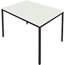 Schäfer Shop Pure Tafel van stalen buis, rechthoekig, voet van vierkante buis, B 1400 x D 700 zero x H 720 mm, lichtgrijs/zwart