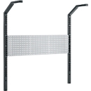 Schäfer Shop Pure Tischaufbau für Arbeitstische AST31, 2 x Aufbausäulen, 1 x Lochwand, B 1500 x H 1615 mm, Stahl, anthrazitgrau/weißaluminium