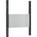 Schäfer Shop Pure Tischaufbau für Arbeitstische AST31, 2 x Aufbausäulen, 1 x Lochwand, B 750 x H 1035 mm, Stahl, anthrazitgrau/lichtgrau