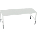 Schäfer Shop Pure werktafel AST31, handmatig in hoogte verstelbaar, melamine blad, 4-poot, tot 500 kg, B 2000 x D 800 x H 800-1030 mm, lichtgrijs/lichtgrijs