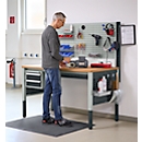 Schäfer Shop Pure werktafel AST31, handmatig in hoogte verstelbaar, melamine blad, 4-poot, tot 500 kg, B 750 x D 800 x H 800-1030 mm, lichtgrijs/lichtgrijs