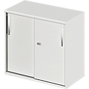Schäfer Shop Select Aanbouw-/schuifdeurkast LOGIN, 2 ordnerhoogtes, B 800 x D 420 x H 726 mm, lichtgrijs/lichtgrijs