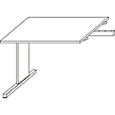 Schäfer Shop Select Ansatztisch LOGIN, C-Fuß, Rechteck, B 1000 x T 600 x H 660-820 mm, lichtgrau