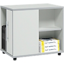 Schäfer Shop Select Anstellcontainer Moxxo IQ, PC-Towerfach, 1 Tür, 2 seitliche Fächer, B 551 x T 800 x H 720 mm, lichtgrau