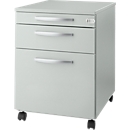 Schäfer Shop Select Archivador con ruedas Login, band. extr. archiv. colg.+band. extr.utensilios+cajones, con cerradura, madera, An 431 x P 580 x Al 595 mm, gris luminoso/gris luminoso