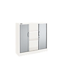 Schäfer Shop Select Armarios de persiana, 3 alturas de archivo, An 1200 mm, blanco/aluminio plateado