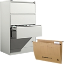 Schäfer Shop Select Armoire à dossiers suspendus, 2 rangées, cadre fermé, L 780 x P 580 x H 1365 mm + 50 dossiers suspendus, gratuits