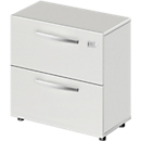 Schäfer Shop Select Armoire à dossiers suspendus LOGIN, 2 tiroirs, verrouillable, l. 800 x P 420 x H 744 mm, gris clair/gris clair