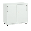 Schäfer Shop Select Armoire à portes coulissantes avec portes ouvrantes, bois, 2 étagères, L 800 mm x P 421 x H 750 mm, gris clair