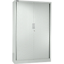 Schäfer Shop Select Armoire à rideau MS iCONOMY, acier, 5 hauteurs de classeurs, L 1200 x P 400 x H 1935 mm, gris clair RAL 7035