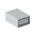 Schäfer Shop Select Armoire à tiroirs 18-27, 2 tiroirs (H 75/75mm), jusqu'à 75 kg, L 411 x P 572 x H 250 mm, aluminium blanc/aluminium blanc