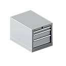 Schäfer Shop Select Armoire à tiroirs 18-27, 3 tiroirs (H 50/100/150mm), jusqu'à 75 kg, L 411 x P 572 x H 400 mm, aluminium blanc/aluminium blanc
