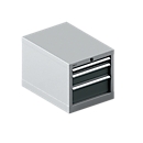 Schäfer Shop Select Armoire à tiroirs 18-27, 3 tiroirs (H 50/100/150mm), jusqu'à 75 kg, L 411 x P 572 x H 400 mm, gris anthracite/aluminium blanc