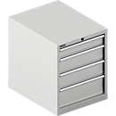 Schäfer Shop Select Armoire à tiroirs 27-36 , 4 tiroirs, jusqu'à 75 kg, l. 564 x P 725 x H 700 mm, gris clair/gris clair