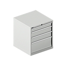 Schäfer Shop Select Armoire à tiroirs SCHÄFER 36-36, 4 tiroirs, jusqu'à 75 kg, l. 717 x P 725 x H 800 mm, gris clair